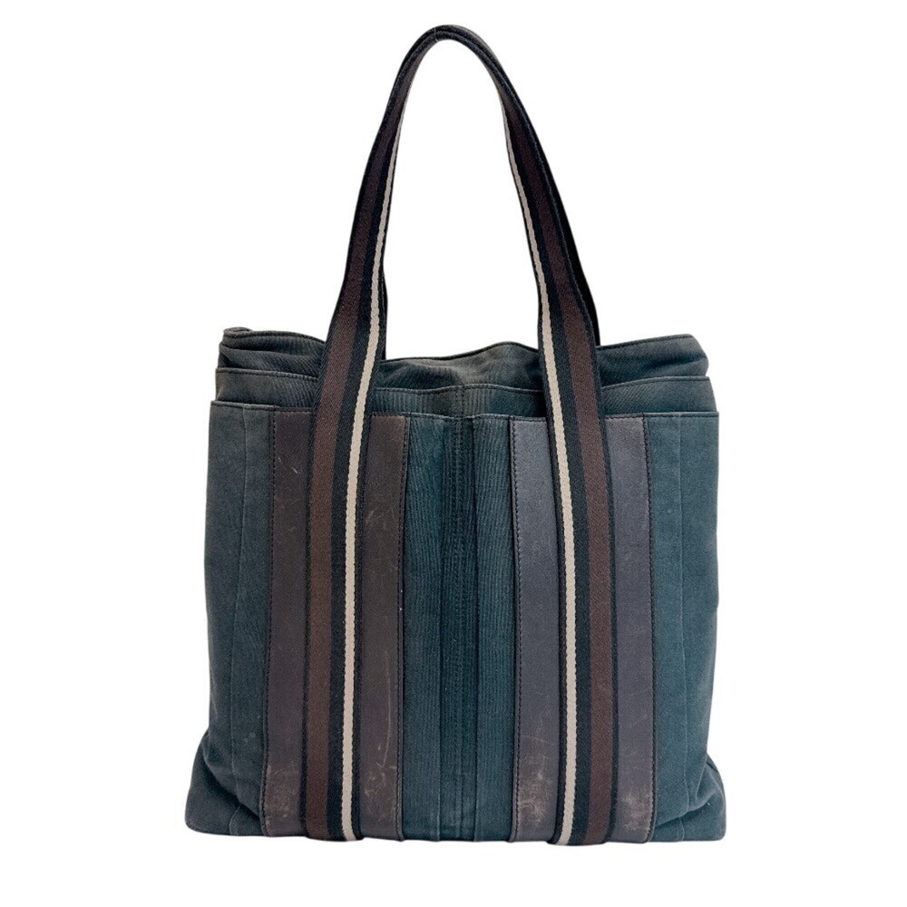 HERMES Troca Horizontal Canvas Tote Bag, Black